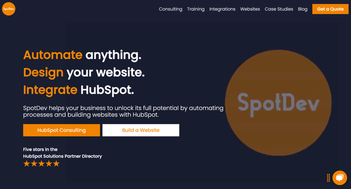 SpotDev homepage